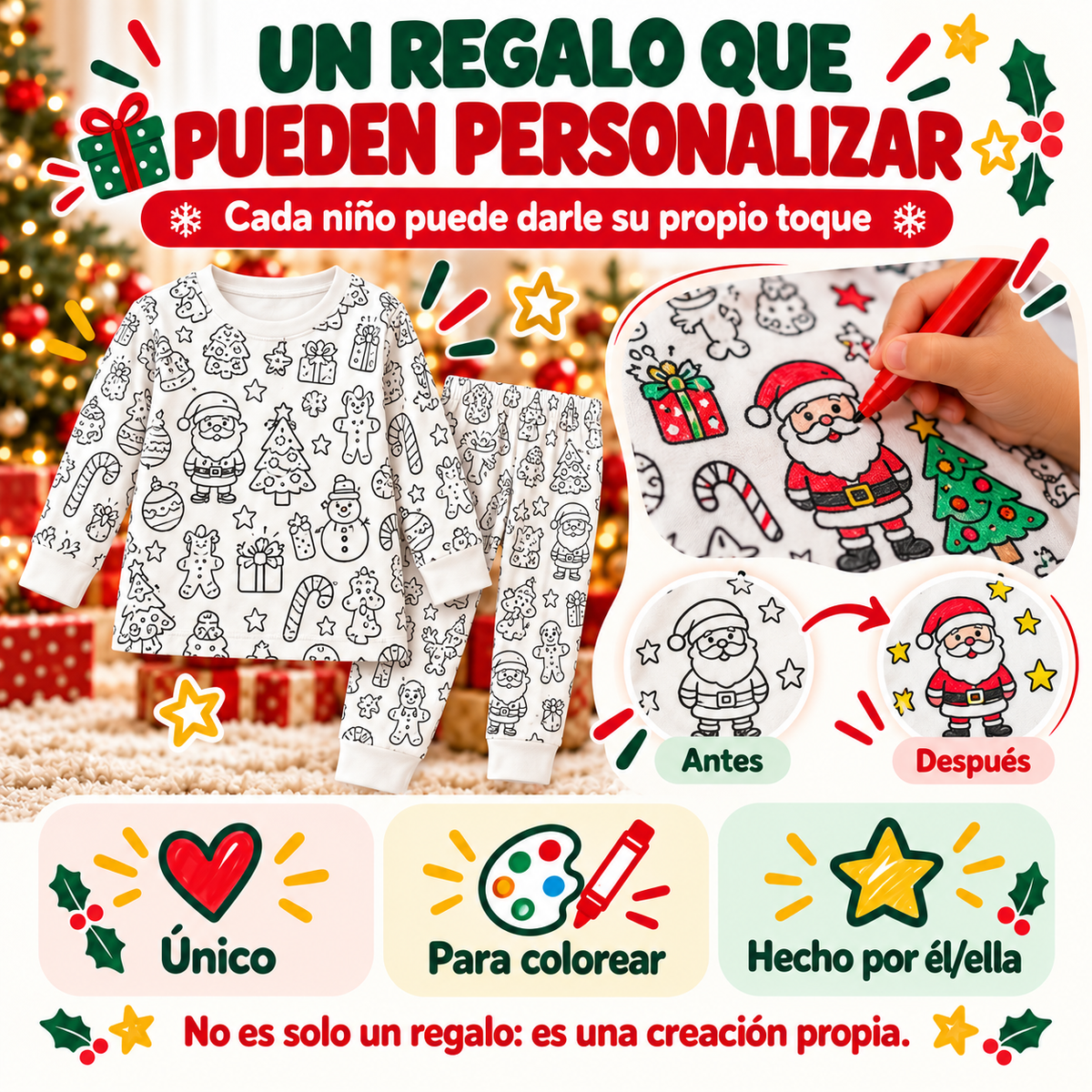 Pijama Infantil para Colorear