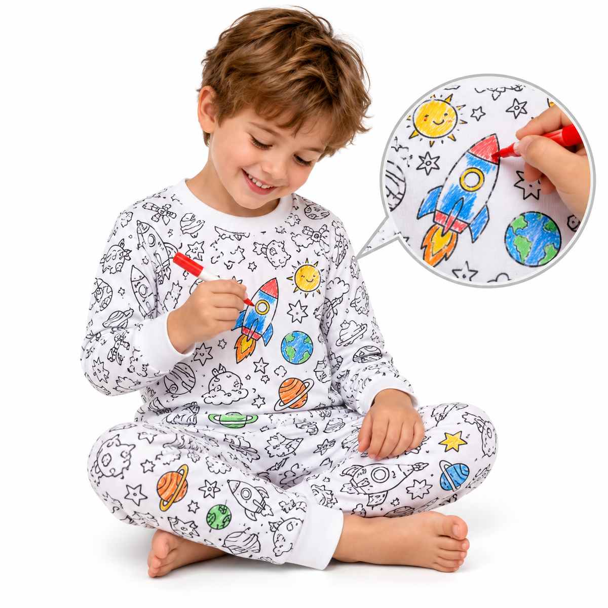 Pijama Infantil para Colorear