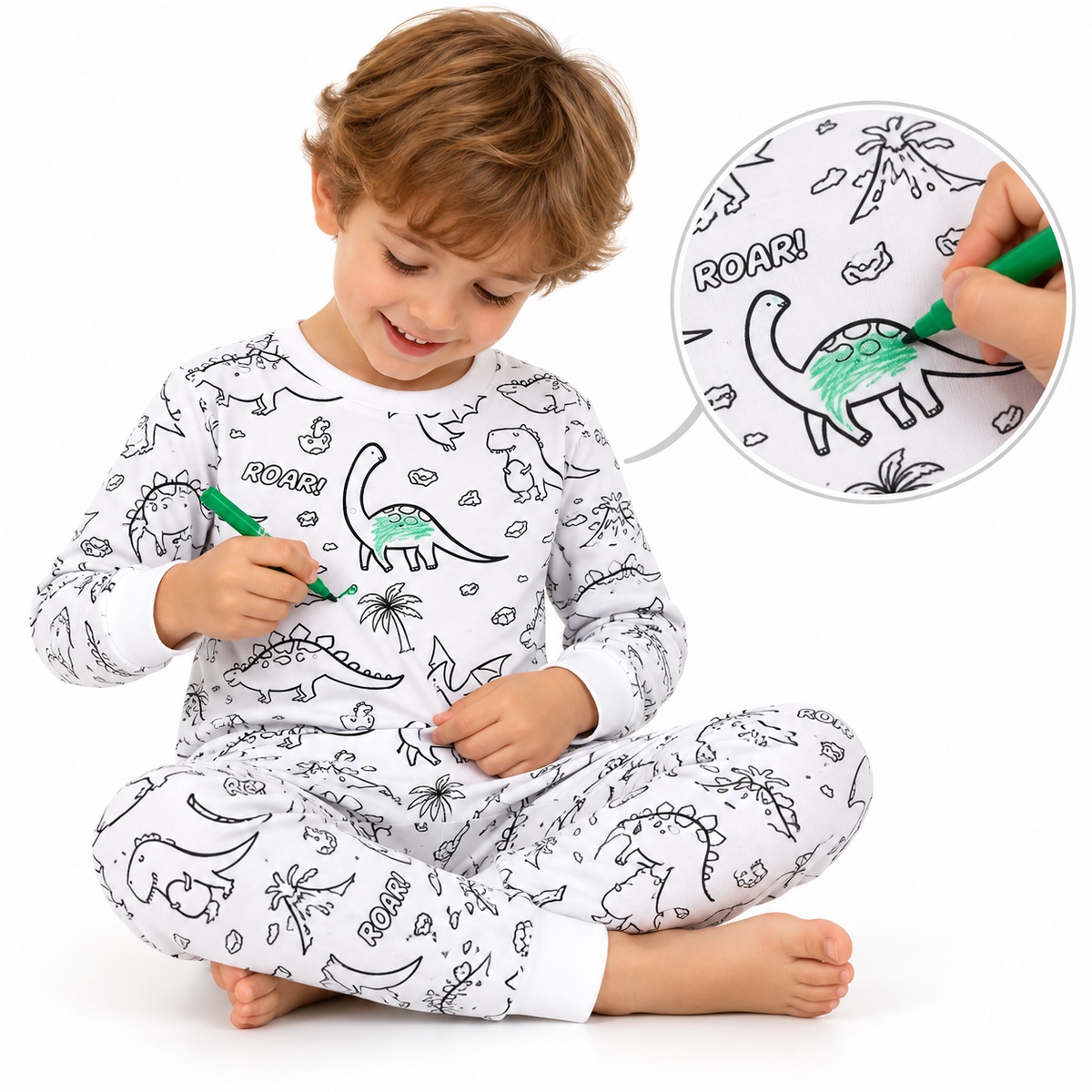 Pijama Infantil para Colorear